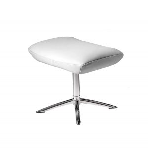 repose pied en cuir blanc pour fauteuil lotus kebe