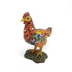 poule décorative en mosaique barcino