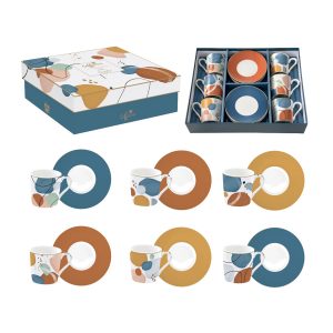 Coffret 6 tasses à café 10cl en porcelaine