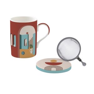 COFFRET TISANIERE 35CL EN PORCELAINE AVEC FILTRE INOX