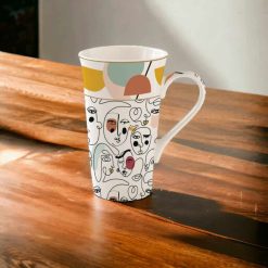 Mug XXL 60 cl en porcelaine Graffiti noir et blanc