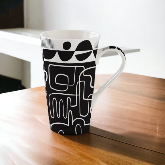 Mug-grande-taille-Graffiti-noir-et-blanc