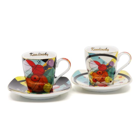 coffret de 2 tasses à cafe avec soucoupe kandisky