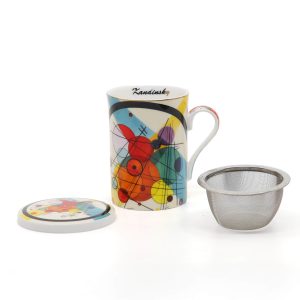 mug tisaniere avec filtre et couvercle kandisky